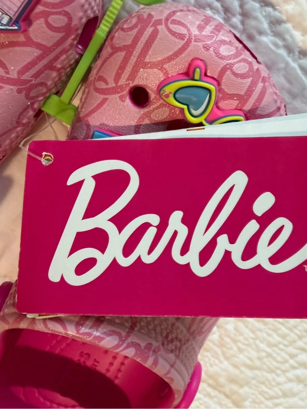 Barbie Pink Jibbitz-Style Kids Clogs with Fun Charms
